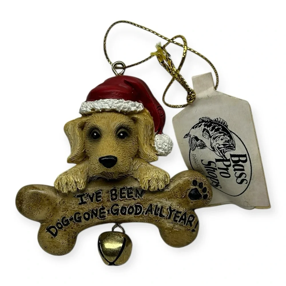 Vintage Dog Christmas‎ Ornament Lot - Includes Bass Pro Ornament